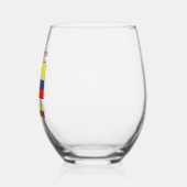 コロンビアおよびコロンビア国旗の赤の個人設定 ステムなしワイングラス (左)