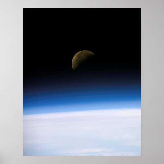 コロンビアからの地球と月の眺め(STS-107) ポスター (正面)