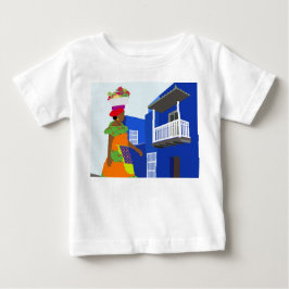 コロンビアで果物が入ったボウルを持つ女性 ベビーTシャツ