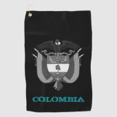 コロンビアとコロンビアの紋章/国旗 ゴルフタオル (正面)