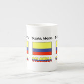 コロンビアとコロンビア国旗のカスタマイズマグカップ ボーンチャイナマグカップ (正面)