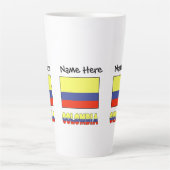 コロンビアとコロンビア国旗カスタマイズ カフェラテマグ (正面)