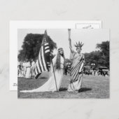 コロンビアとレディ・リバティ， 1919 ポストカード (正面/裏面)