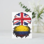 コロンビアのイギリスの木のルーツ国旗 ポストカード (スタンド正面)