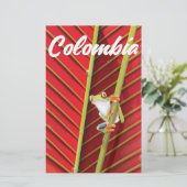 コロンビアのカエル旅行ポスター 便箋 (スタンド正面)