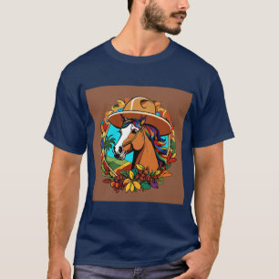 コロンビアのコーヒー伝統カラフル：漫画デザイン Tシャツ