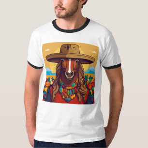 コロンビアのコーヒー伝統カラフル:漫画デザイン Tシャツ