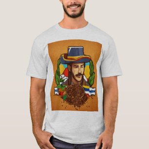 コロンビアのコーヒー文化：カラフルなキャラクターデザイン Tシャツ