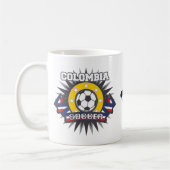 コロンビアのサッカーの破烈 コーヒーマグカップ (左)
