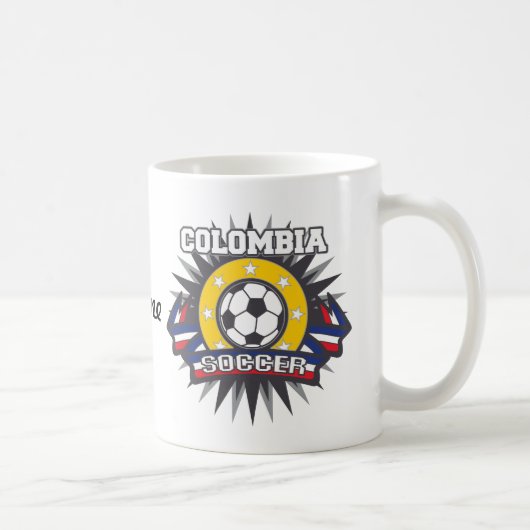 コロンビアのサッカーの破烈 コーヒーマグカップ (右)