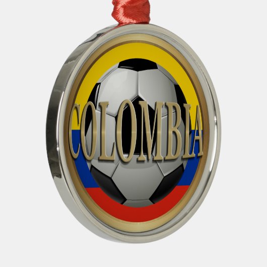 コロンビアのサッカーボールクリスマス メタルオーナメント (右)
