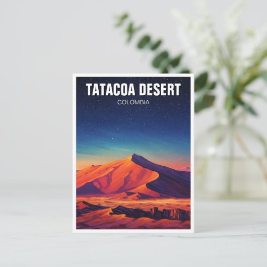 コロンビアのタタコア砂漠の夜の旅行 ポストカード (スタンド正面)