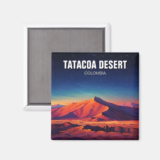 コロンビアのタタコア砂漠の夜の旅行 マグネット (正面/裏面)