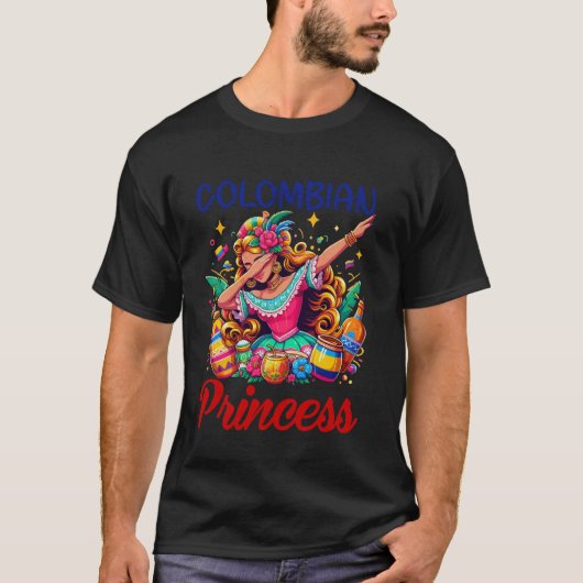 コロンビアのプリンセスダビングコロンビア国旗文化 Tシャツ (正面)