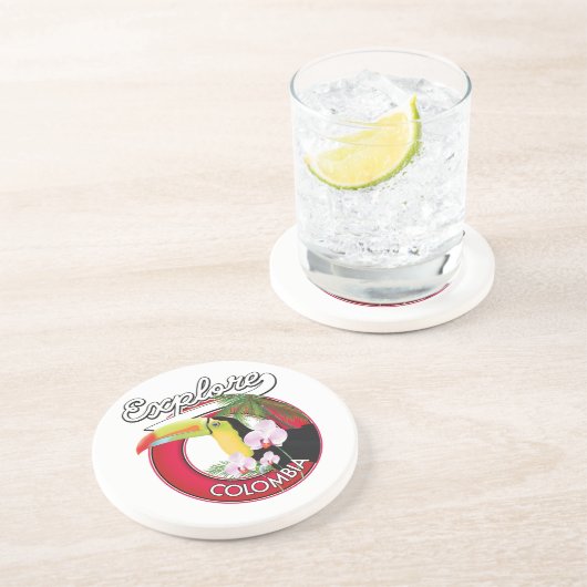 コロンビアのレトロロゴを探索する コースター (側面)