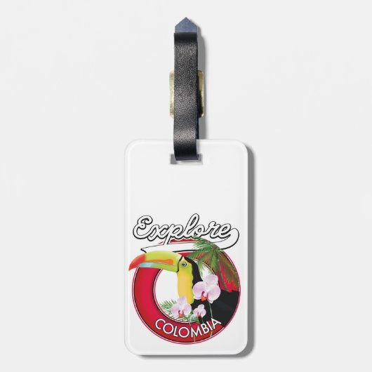 コロンビアのレトロロゴを探索する ラゲッジタグ (裏面縦)