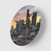 コロンビアの中心および都心のシアトル、シアトル ラウンド壁時計 (傾斜)