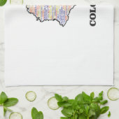 コロンビアの単語のコラージュ キッチンタオル (折り畳み)