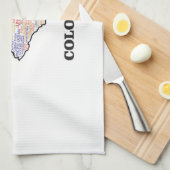 コロンビアの単語のコラージュ キッチンタオル (四つ折り)