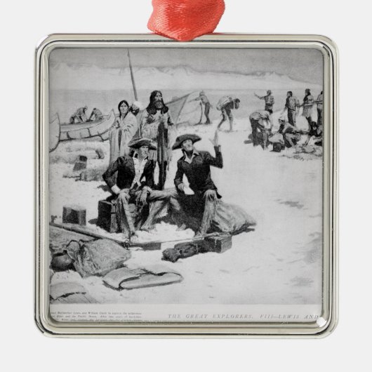 コロンビアの口のルイスそしてクラーク メタルオーナメント (正面)