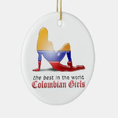 コロンビアの女の子のシルエットの旗 セラミックオーナメント (右)
