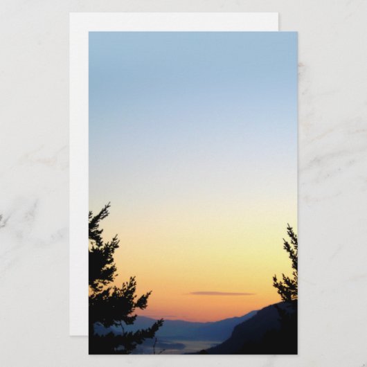 コロンビアの峡谷の日の出の文房具 便箋 (正面/裏面)