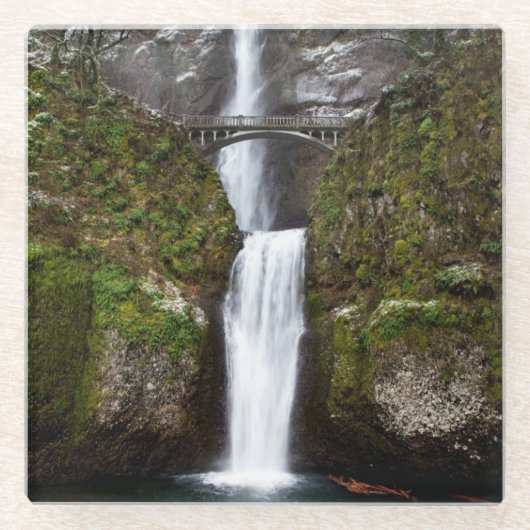 コロンビアの峡谷のMultnomahの滝 ガラスコースター (正面)