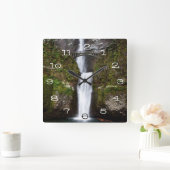 コロンビアの峡谷のMultnomahの滝 スクエア壁時計 (ホーム)
