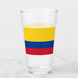 コロンビアの旗が付いている愛国心が強いガラスコップ タンブラーグラス