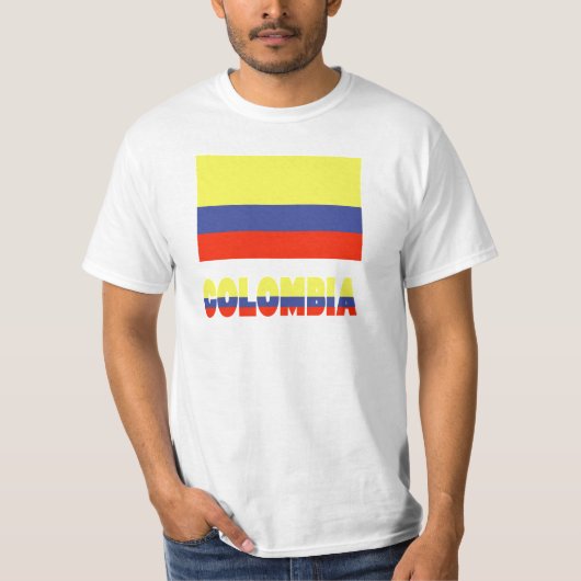 コロンビアの旗と国名 Tシャツ (正面)