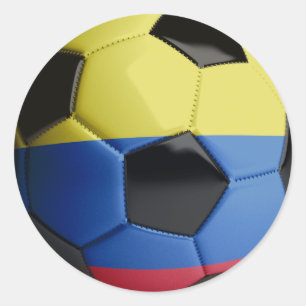 コロンビアの旗のサッカーボール ラウンドシール