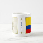 コロンビアの旗 + 地図のマグ コーヒーマグカップ (中央)