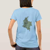 コロンビアの旗＋地図＋テキストTシャツ Tシャツ (裏面)