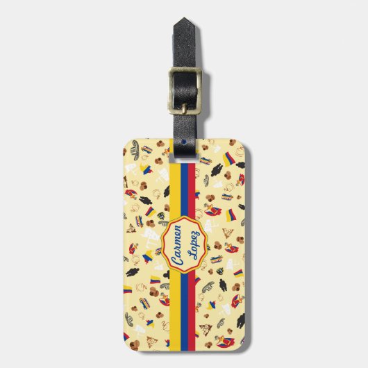 コロンビアの有名な項目への旅行 ラゲッジタグ (正面縦)