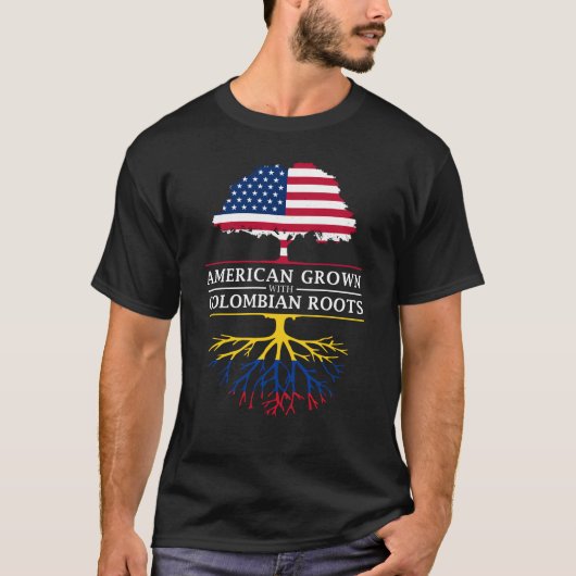 コロンビアの根コロンビアと育つ   アメリカ人 Tシャツ (正面)