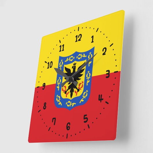 コロンビアの正方形の時計、ボゴタ国旗 スクエア壁時計 (傾斜)