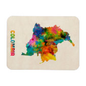 コロンビアの水彩地図 マグネット (横)