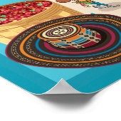 コロンビアの漫画の地図 ポスター (角)