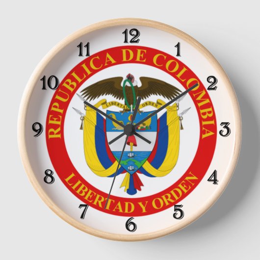 コロンビアの紋章 壁時計 (正面)