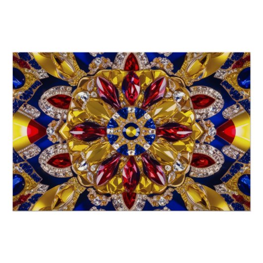 コロンビアの色で壁ポスターデザイン ポスター (正面)