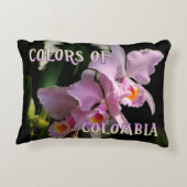 コロンビアの色カトレヤオーキッドアクセントピロー アクセントクッション (裏面)