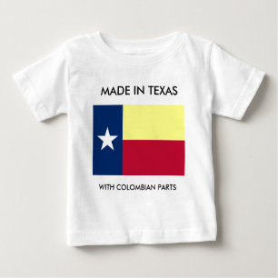 コロンビアの部品の幼児のワイシャツとのテキサス州で作られる ベビーTシャツ