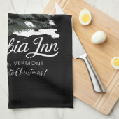 コロンビアインパインツリーバーモントAホワイトクリスマス キッチンタオル (四つ折り)