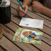 コロンビアカラフル女性フルーツバスケットポストカード サンキューカード