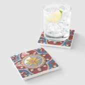 コロンビアカラーの特別な石コースター ストーンコースター (横)