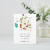 コロンビアカルタヘナデスティネーションウェディングの地図 案内ポストカード (スタンド正面)