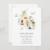 コロンビアカルタヘナデスティネーションウェディングの地図 案内ポストカード (正面/裏面)