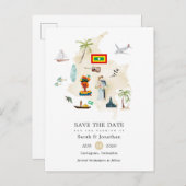 コロンビアカルタヘナデスティネーションウェディングの地図 案内ポストカード (正面/裏面)