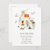 コロンビアカルタヘナデスティネーションウェディングの地図 案内ポストカード (正面/裏面)