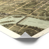 コロンビアサウスカロライナ1872アンティークパノラママップ ポスター (角)